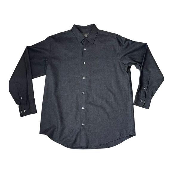 Banana Republic Men’s XL 100% Wool Shirt Charcoal Gray Heritage Fit Button Front - Picture 2 of 11